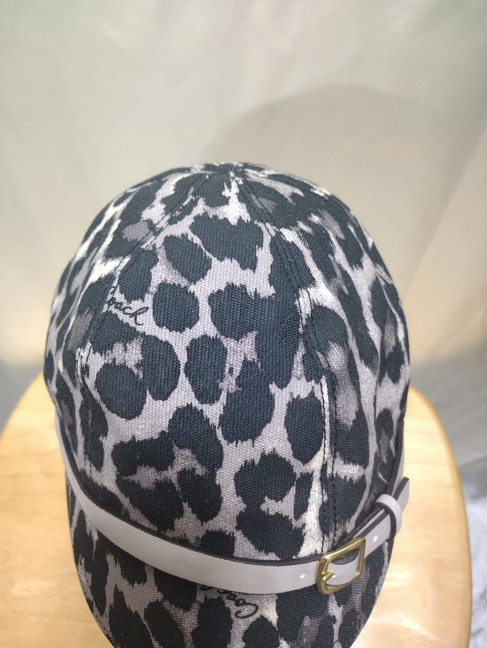 COACH New York Park Ocelot Cap Black/Tan XS/S Belt & Buckle Trim